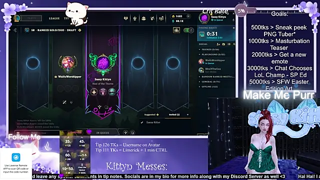 SassyKittyn online show from March 17, 2025, 7:02 am