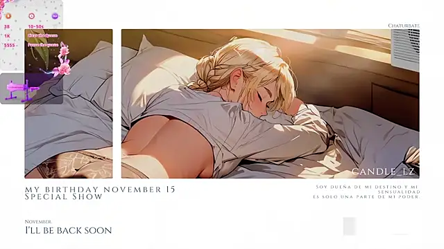 Snapshot of Candle__lz chatting on March 18, 2025, 7:12 am Candle lz online show from March 18, 2025, 7:12 am