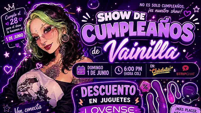 vainilla doll online show from June 2, 2026, 12:54 am