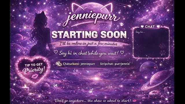 purrjennie online show from March 29, 2026, 5:47 pm