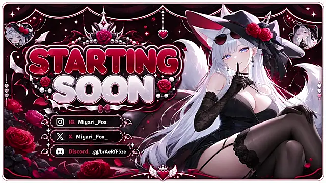 Snapshot of MiyariFox chatting on July 8, 2026, 6:03 am MiyariFox online show from July 8, 2026, 6:03 am