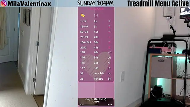 MilaValentina online show from March 8, 2026, 5:05 pm