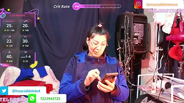 LaInsaciableIntensa online show from March 20, 2026, 2:45 am