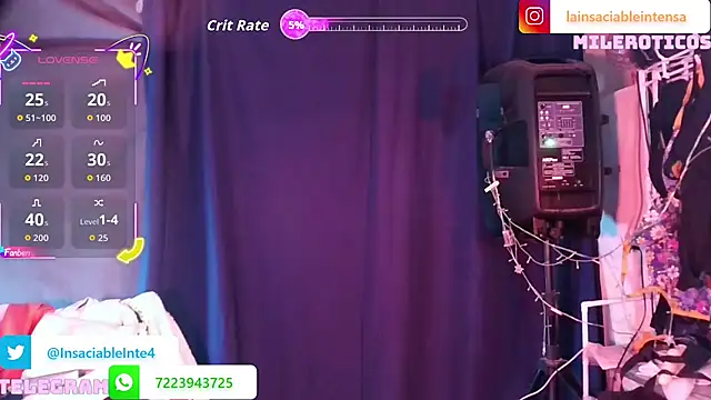 LaInsaciableIntensa online show from May 20, 2026, 2:19 am