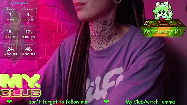 Witch Emma online show from February 21, 2026, 7:32 am