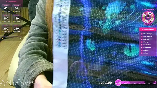 Snapshot of ArtofSweet chatting on January 8, 2025, 8:29 pm ArtofSweet online show from January 8, 2025, 8:29 pm